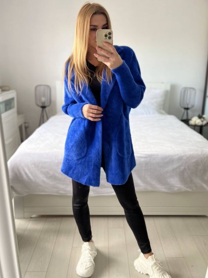 Kabát alpaka dlouhý rukáv dámský (S/M/L ONE SIZE) ITALSKÁ MÓDA IMWCW23010/DU (Velikost M/L, Barva Černá)