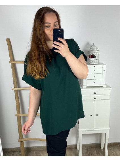 Tunika krátký rukáv dámská nadrozměr (3XL/4XL ONE SIZE) ITALSKÁ MÓDA IMWQ24063/DU