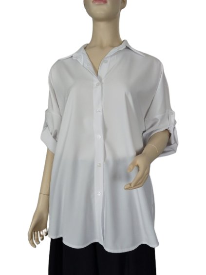 Tunika košilová 3/4 dlouhý rukáv dámská (M/L ONE SIZE) ITALSKá MODA IM324052/DU