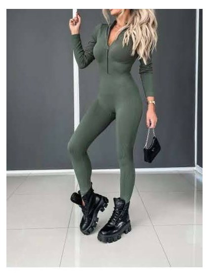 Overal dlouhý dlouhý rukáv dámský (S/M ONE SIZE) ITALSKÁ MÓDA IMWAE24064/DU (Velikost S/M/L, Barva béžová)