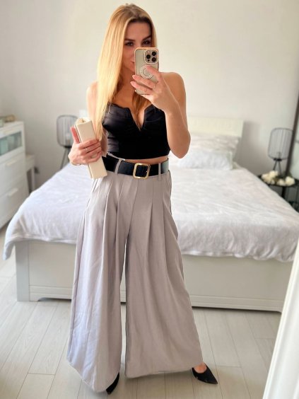 Kalhoty dlouhé dámské (S/M/L ONE SIZE) ITALSKÁ MÓDA IMWAD24018/DU (Velikost M/L, Barva béžová)