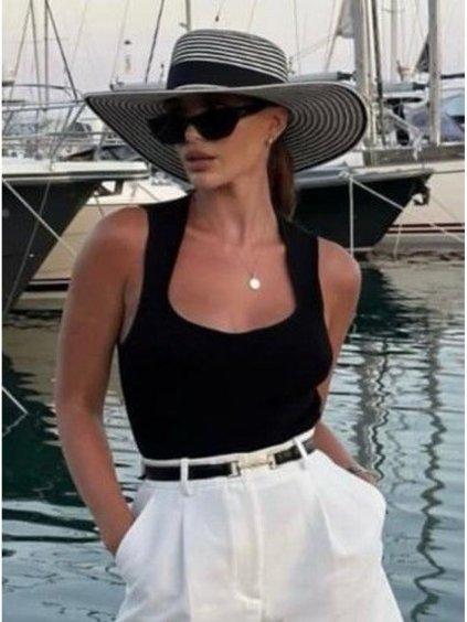 Body elegantní na ramínka dámské (S/M ONE SIZE) ITALSKÁ MÓDA IMM24M30447/DUR (Velikost S/M/L, Barva bílá)