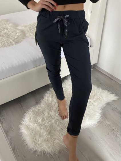 Kalhoty tenké dlouhé dámské (M/L ONE SIZE) ITALSKÁ MÓDA IMD211032