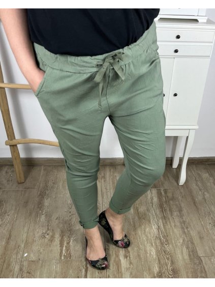 Kalhoty strečové dlouhé  dámské (L/XL/2XL ONE SIZE) ITALSKÁ MÓDA IMD23139