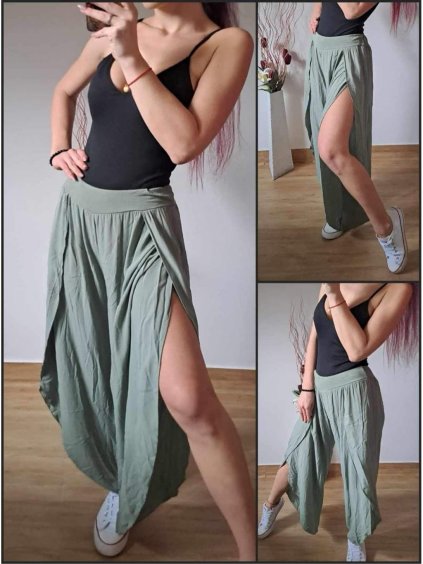 Kalhoty dlouhé aladinky letní dámské (S/M/L ONE SIZE) ITALSKÁ MÓDA IMD24029