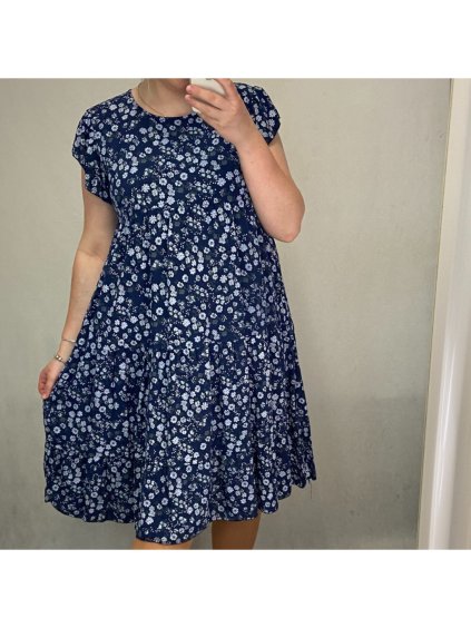 Šaty dlouhé letní krátký rukáv dámské (XL/2XL ONE SIZE) ITALSKá MODA IMS21KATY/DR