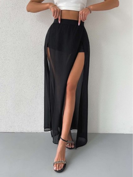Kraťasy se sukní šifon dámské (S/M/L ONE SIZE) ITALSKÁ MÓDA IMWDK24004/DUR