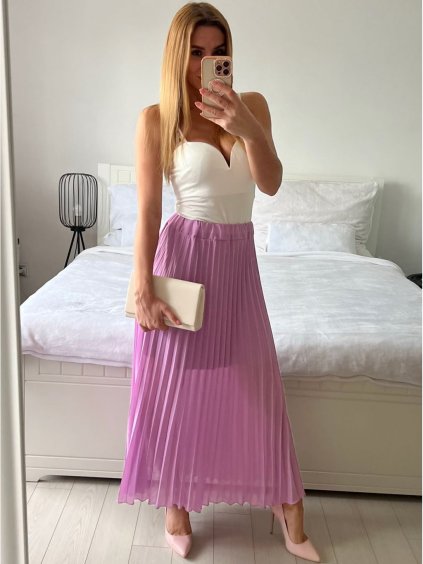 Sukně dlouhá maxi dámská (S/M ONE SIZE) ITALSKÁ MÓDA IM4242758/DU (Velikost S/M/L, Barva béžová)