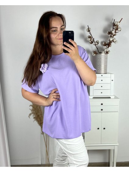 Tunika krátký rukáv dámská nadrozměr (3XL/4XL ONE SIZE) ITALSKÁ MÓDA IMWQ24101/DR (Velikost 3XL/4XL, Barva bílá)