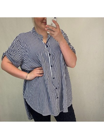 Košile krátký rukáv dámské nadrozměrné Viskozové (XL-5XL) ITALSKÁ MÓDA IM4211661/DR (Velikost XL-5XL, Barva červená)