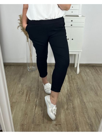 Kalhoty dlouhé dámské nadrozměr (3XL/4XL ONE SIZE) ITALSKÁ MÓDA IMWQ24141/DR