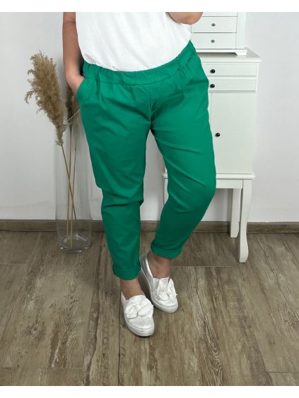Kalhoty dlouhé dámské nadrozměr (3XL/4XL ONE SIZE) ITALSKÁ MÓDA IMWQ24141/DR (Velikost 3XL/4XL, Barva béžová)