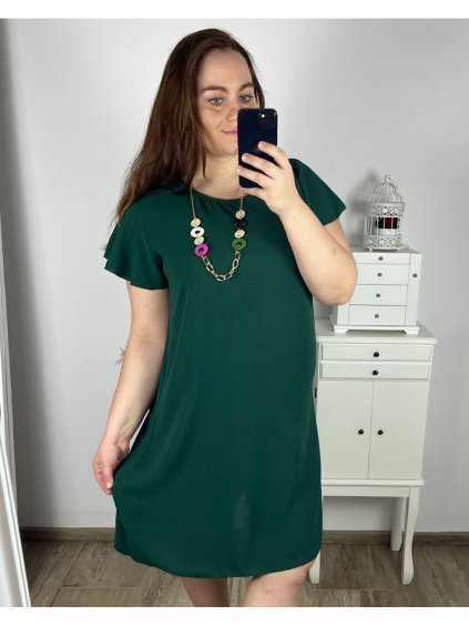 Šaty oversize krátký rukáv dámské nadrozměr (46/50 ONE SIZE) ITALSKÁ MÓDA IMBM24077/DUR