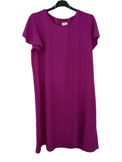 Šaty oversize krátký rukáv dámské nadrozměr (46/50 ONE SIZE) ITALSKÁ MÓDA IMBM24077/DUR (Velikost 48/50, Barva modrá královská)