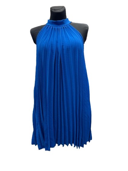 Šaty letní skládané bez rukávu dámské (S/M/L ONE SIZE) ITALSKÁ MÓDA IMWDK24360 (Velikost S/M/L, Barva béžová)