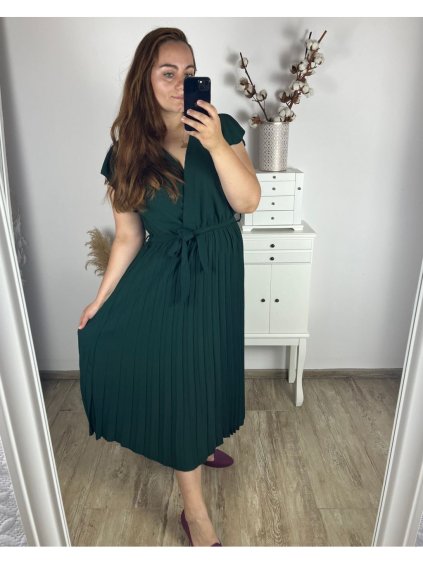 Šaty letní krátký rukáv dámské nadrozměr (3XL/4XL ONE SIZE) ITALSKÁ MÓDA IMWQ24133/DUR (Velikost 3XL/4XL, Barva Černá)