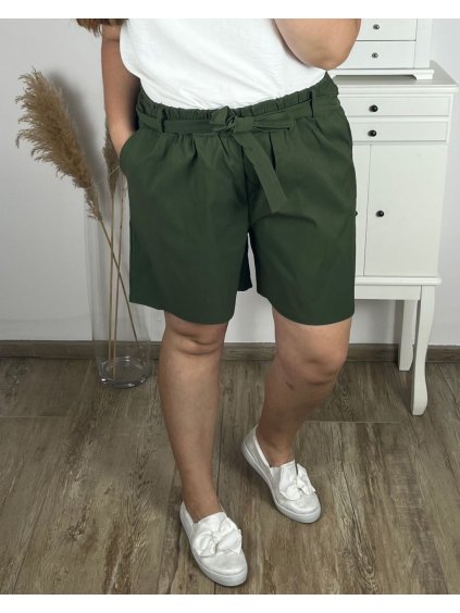 Kraťasy šortky strečové dámské nadrozměr (56/58 ONE SIZE) ITALSKÁ MÓDA IMWQ24167/DR (Velikost 56/58, Barva bílá)