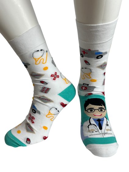 Ponožky veselé doktor pánské (41-43, 44-46) POLSKÁ MÓDA DPP22DOKTOR/DR (Velikost 41-43, Barva _barva viz foto)