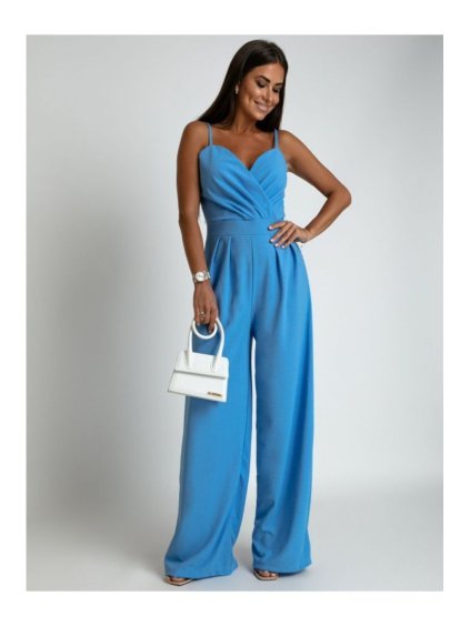 Overal dlouhý elegantní na ramínka dámský (S/M ONE SIZE) POLSKÁ MÓDA IMLAZ235673/DU (Velikost S/M/L, Barva fialová)