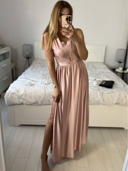 Šaty dlouhé elegantní bez rukávu dámské (S/M/L ONE SIZE) ITALSKÁ MÓDA IMWAD24085/DR (Velikost S/M/L, Barva světle modrá)