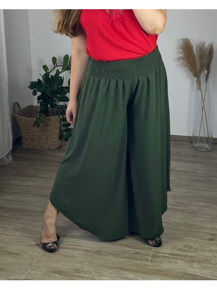 Kalhoty harémky letní dlouhé dámské Arioso (48/50 ONE SIZE) ITALSKÁ MÓDA IM424423/DUR (Velikost 48/50, Barva Černá)