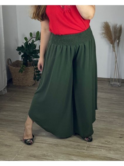 Kalhoty harémky letní dlouhé dámské Arioso (48/50 ONE SIZE) ITALSKÁ MÓDA IM424423/DUR (Velikost 48/50, Barva Černá)