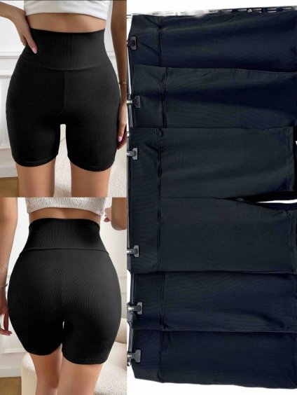 Kraťasy šortky dámské nadrozměr (56/58 ONE SIZE) POLSKÁ MÓDA IMWT24100/DUR (Velikost 58/60, Barva Černá)
