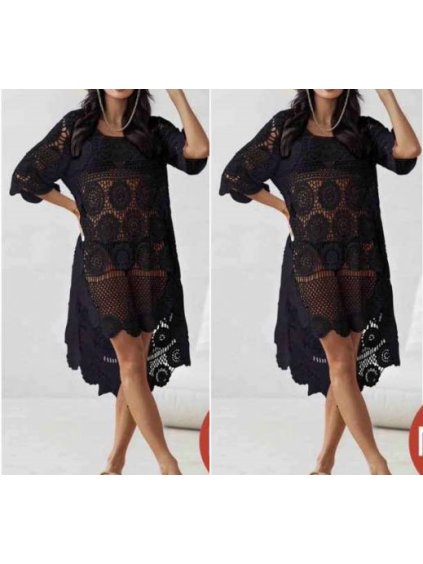 Tunika přehoz přes plavky dámská (S/M/L ONE SIZE) ITALSKÁ MÓDA IMWB24063/DUR (Velikost M/L, Barva bílá)
