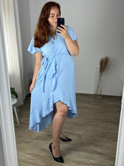 Šaty dlouhé letní krátký rukáv dámské nadrozměr (52/54/ONE SIZE) ITALSKÁ MÓDA IMWT24082/DR (Velikost 52/54, Barva zelená mintova)