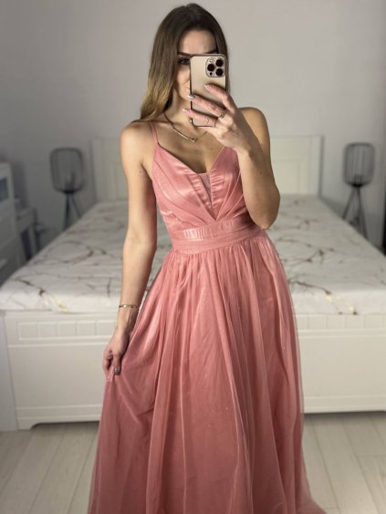 Šaty dlouhé třpytivé společenské na ramínka dámské (S/M ONE SIZE) ITALSKÁ MÓDA IMPSH24L666/DU (Velikost S/M/L, Barva Černá)