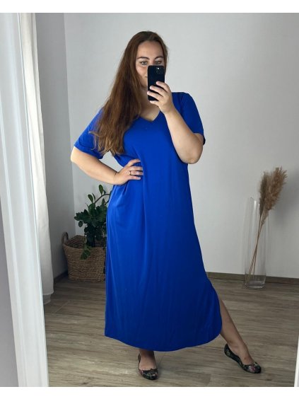 Šaty dlouhé maxi letní volnočasové krátký rukáv dámské (56/58 ONE SIZE) ITALSKÁ MÓDA IMD24213/DR (Velikost 56/58, Barva červená)