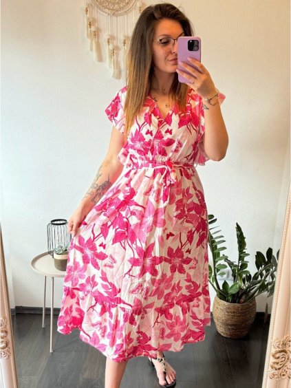 Šaty letní dlouhé  bez rukávu s volánkem dámské (M/L, XL/2XL)  B.LIFE MÓDA BLI246620/DR (Velikost M/L, Barva Černá)