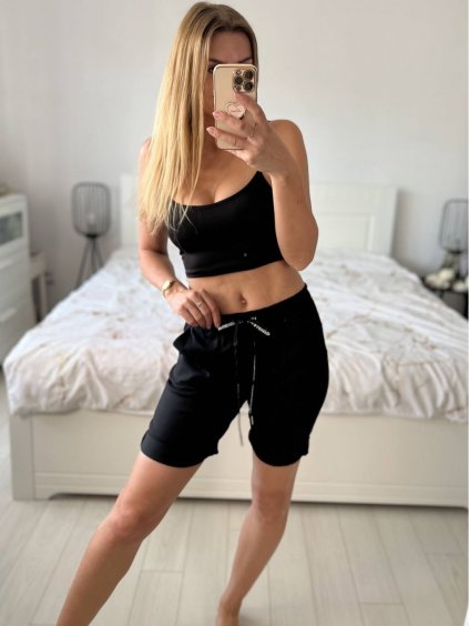 Kraťasy šortky strečové dámské (S/M ONE SIZE) ITALSKÁ MÓDA IMT24001/DU