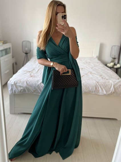 Šaty dlouhé elegantní společenské bez rukávu dámské (S/M ONE SIZE) ITALSKÁ MÓDA IMPBB2480872bl/DU (Velikost S/M/L, Barva růžová starorůžová)