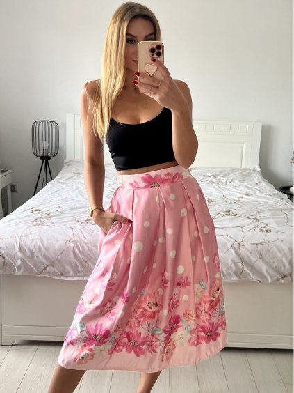 Sukně středně krátká dámská (S/M ONE SIZE) ITALSKÁ MÓDA IMM24M3154F/DU (Velikost S/M/L, Barva modrá)