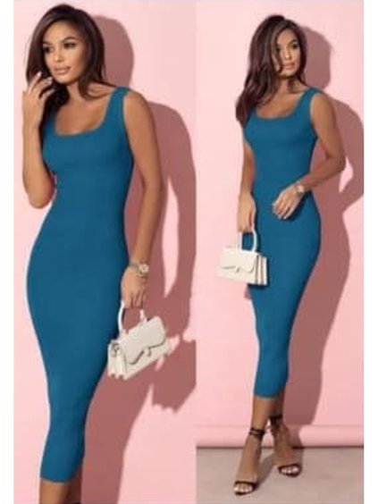 Šaty dlouhé letní řádkované na ramínka dámské (S/M ONE SIZE) ITALSKÁ MÓDA IMD24209/DU (Velikost S/M/L, Barva Černá)