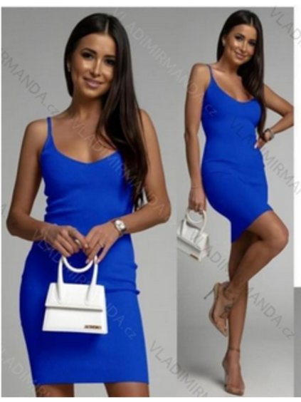 Šaty krátké letní na ramínka dámské (S/M ONE SIZE) ITALSKÁ MÓDA IMD24223 (Velikost S/M/L, Barva Černá)