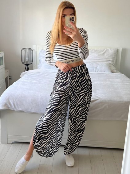 Kalhoty harémky letní dlouhé dámské Esme (S/M ONE SIZE) ITALSKÁ MÓDA IMM239535UNVZ-3/DU (Velikost S/M/L, Barva Černá)