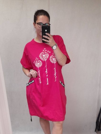 Šaty krátký rukáv dámská nadrozměr (3XL/4XL/5XL ONE SIZE) ITALSKá MóDA IM422502LH/DR (Velikost 3XL/4XL, Barva Černá)