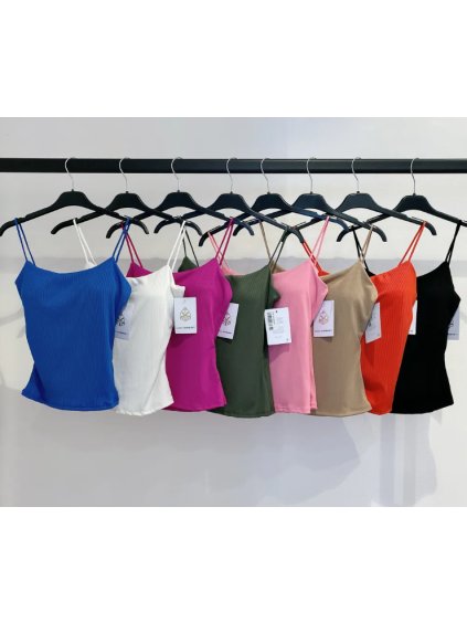 Tílko na ramínka dámské (S/M ONE SIZE) ITALSKÁ MÓDA IMPMD2424716/DU (Velikost S/M/L, Barva Černá)