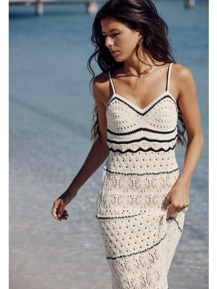 Šaty dlouhé elegantní na ramínka dámské (S/M ONE SIZE) ITALSKÁ MÓDA IMM24M5120/DU (Velikost S/M/L, Barva béžová)