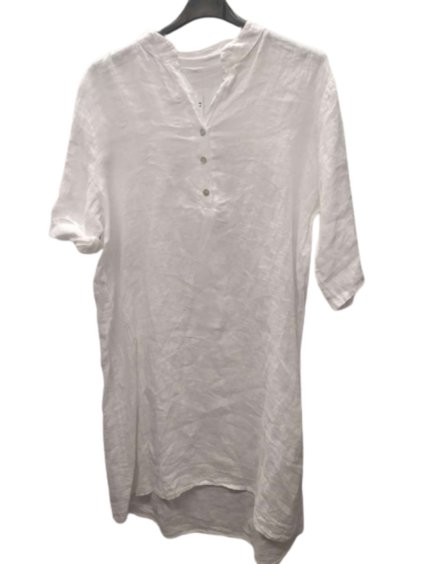 Šaty lněné košilové letní dámske (L/XL ONE SIZE) ITALSKÁ MODA IM722LENA/DR