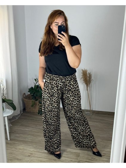 Kalhoty letní dlouhé dámské nadrozměr (S/M/L/XL/2XL) ITALSKÁ MÓDA IMWEC24ALEK-3/DUR