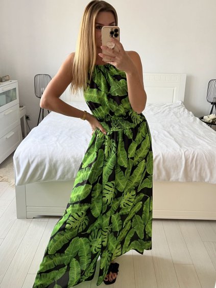 Šaty letní dlouhé bez rukávu dámské (S/M ONE SIZE) ITALSKÁ MÓDA IMPES239229-1/DUR (Velikost S/M/L, Barva Černá)