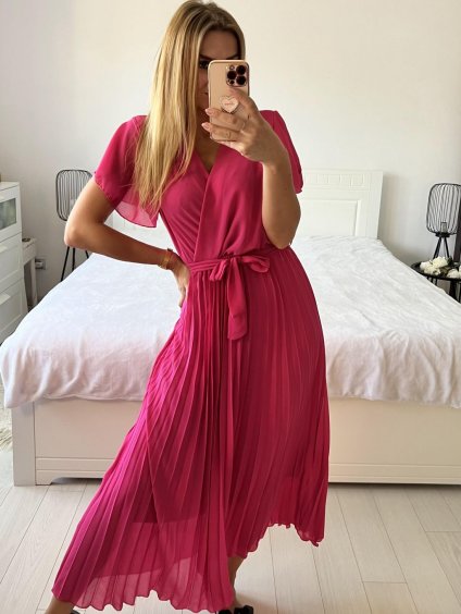 Šaty letní šifonové krátky rukáv dámske (S/M/L ONE SIZE) TALIANSKA MóDA IM424462/DU (Velikost S/M/L, Barva žlutá)