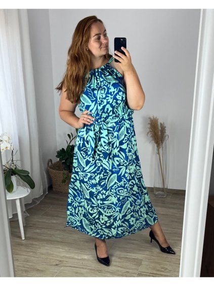 Šaty dlouhé letní bez rukávu dámské nadrozměr (46/48/50 ONE SIZE) ITALSKÁ MÓDA IMWEC24165-1/DUR
