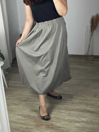 Sukně dlouhá dámská nadrozměr (50/52) ITALSKÁ MÓDA IMWEC24120/DUR (Velikost 50/52, Barva šedá tmavá)