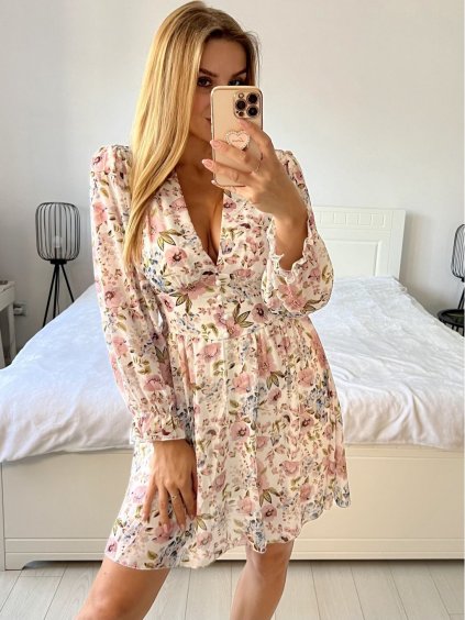 Šaty letní šifonové dlouhý rukáv dámské JULIETTE (S/M ONE SIZE) ITALSKÁ MÓDA IMPES238944-3/DU (Velikost S/M/L, Barva bílá)