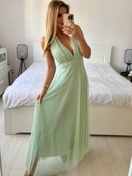 Šaty dlouhé společenské bez rukávu dámské (S/M ONE SIZE) ITALSKÁ MÓDA IMPSH2420019/DU (Velikost S/M/L, Barva růžová)