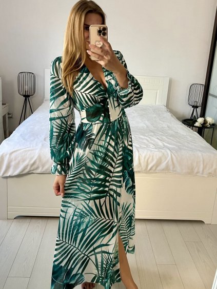Šaty letní dlouhé šifonové dlouhý rukáv dámské (S/M ONE SIZE) ITALSKÁ MÓDA IMPES238990-5/DU (Velikost S/M/L, Barva bílá)